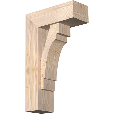 Ekena Millwork Merced Block Smooth Bracket w/ Offset Brace, Douglas Fir, 7 1/2"W x 20"D x 32"H BKT0806X20X32MRC05SDF